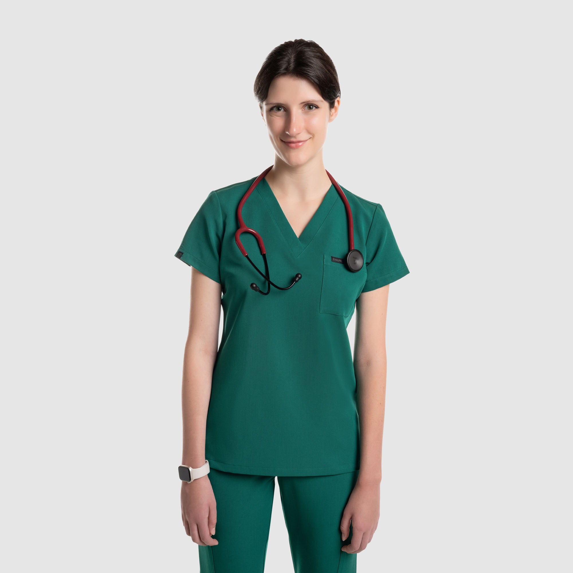 Amara One Pocket Scrub Top Hunter Green