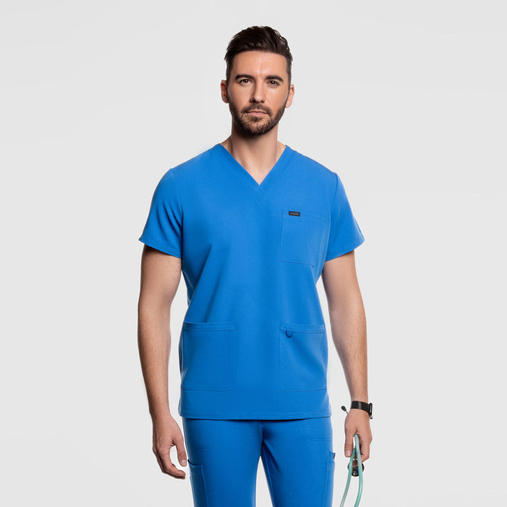 Nexus Three Pocket Scrub Top Royal Blue