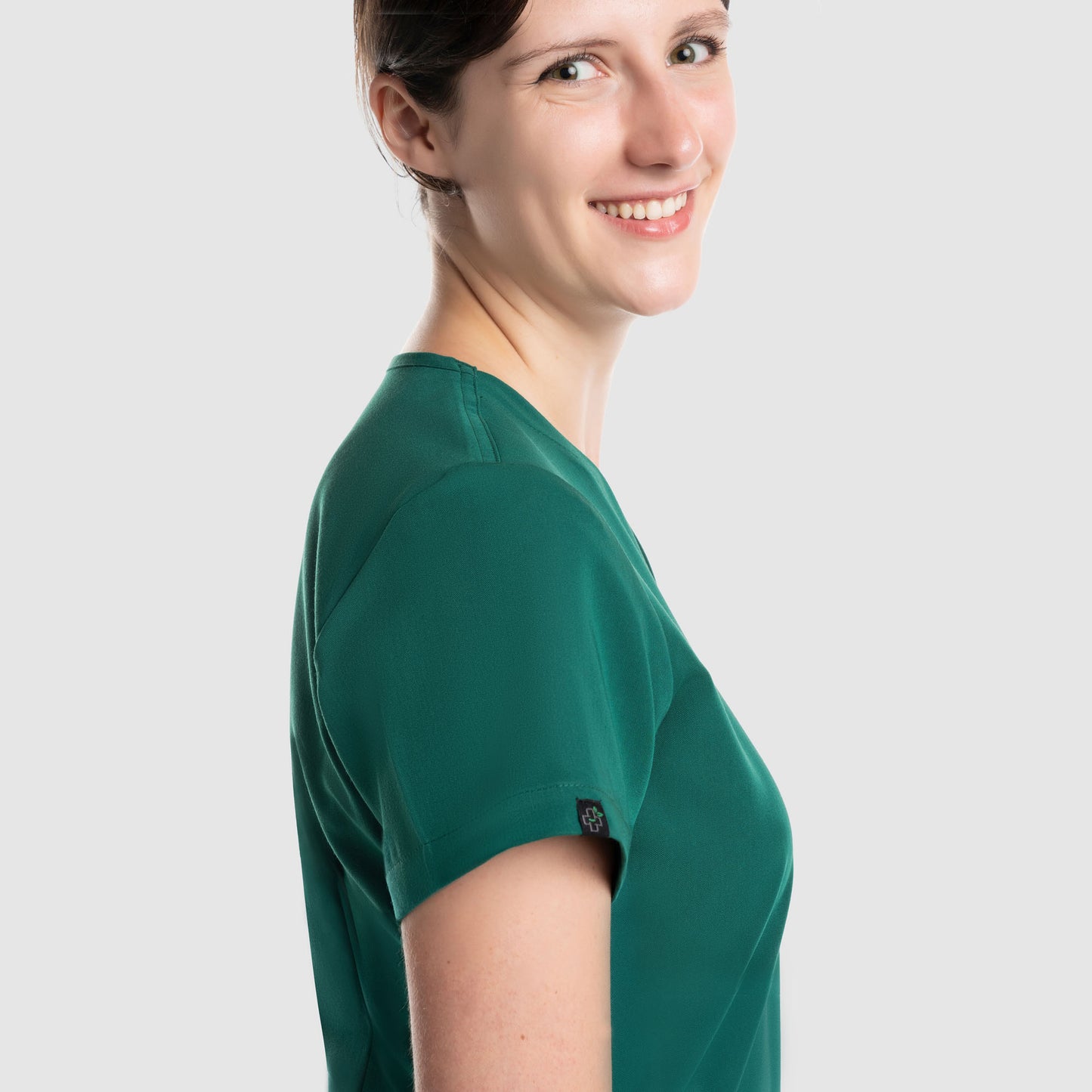 Amara One Pocket Scrub Top Hunter Green