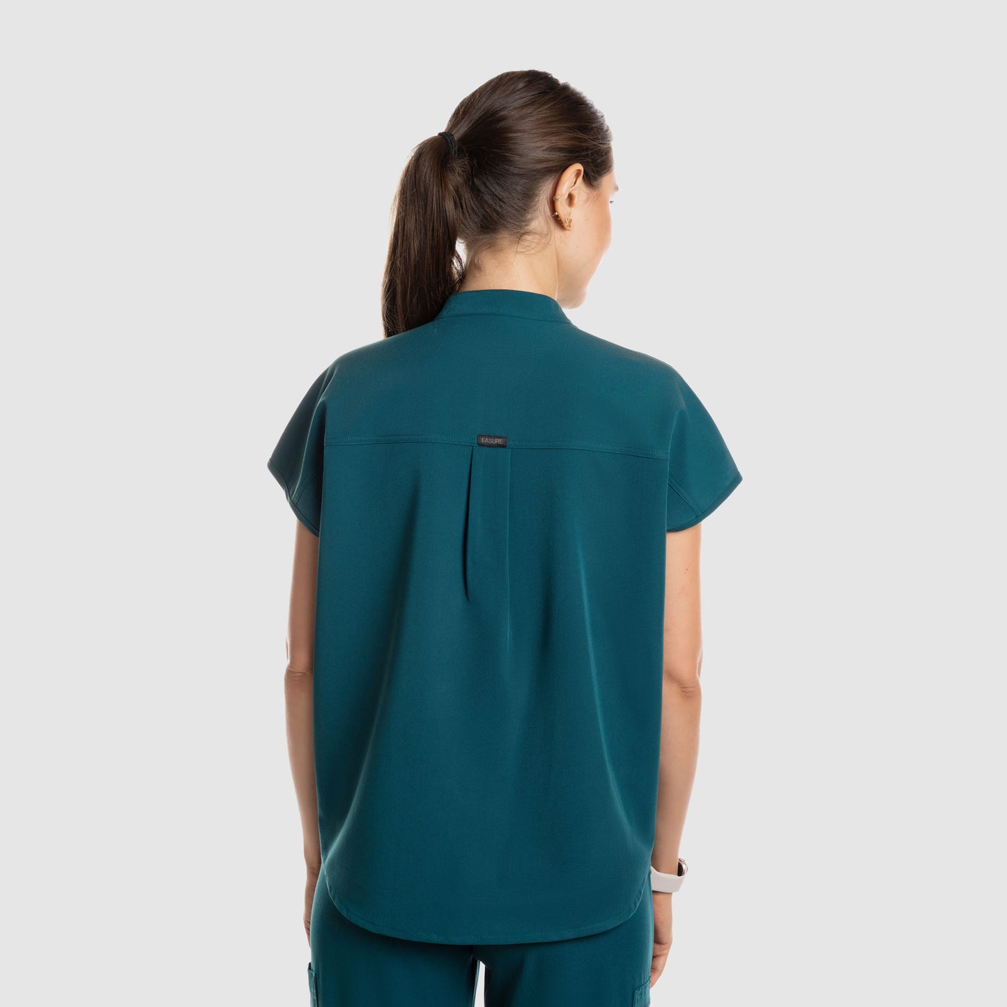 Luna Oversized Scrub Top Caribbean Blue