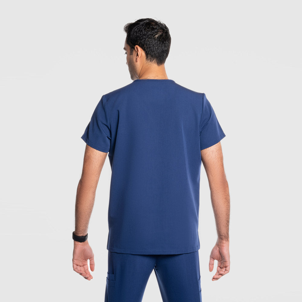 Aven One Pocket Scrub Top Navy Blue