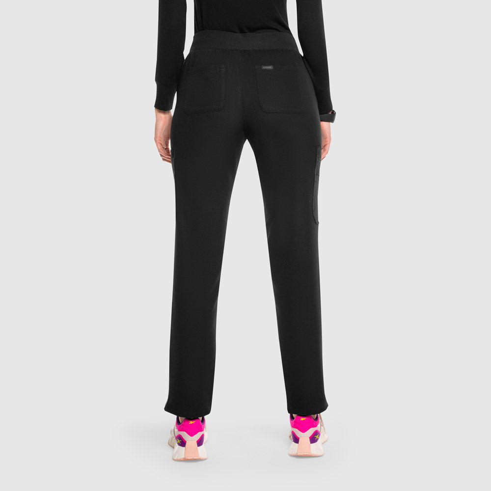 Selina Cargo Scrub Pants Black