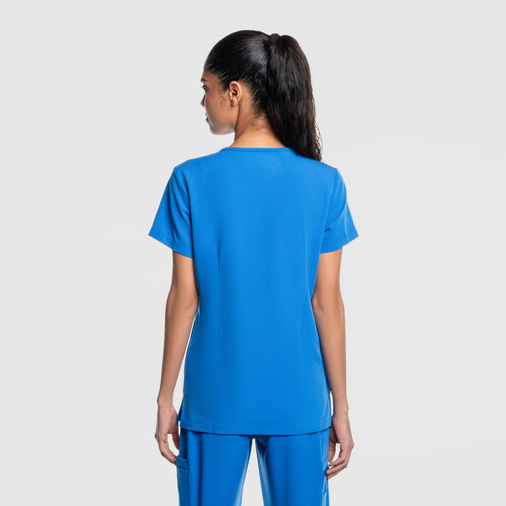 Nura Three Pocket Scrub Top Royal Blue