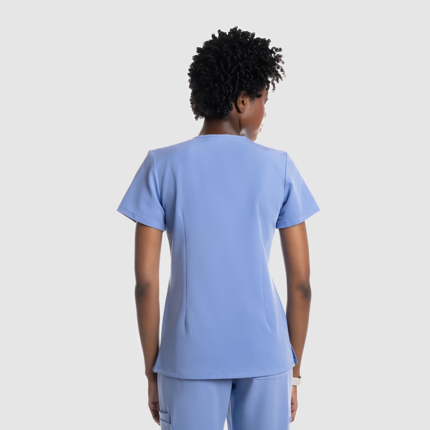 Mira Two Pocket Scrub Top Ceil Blue