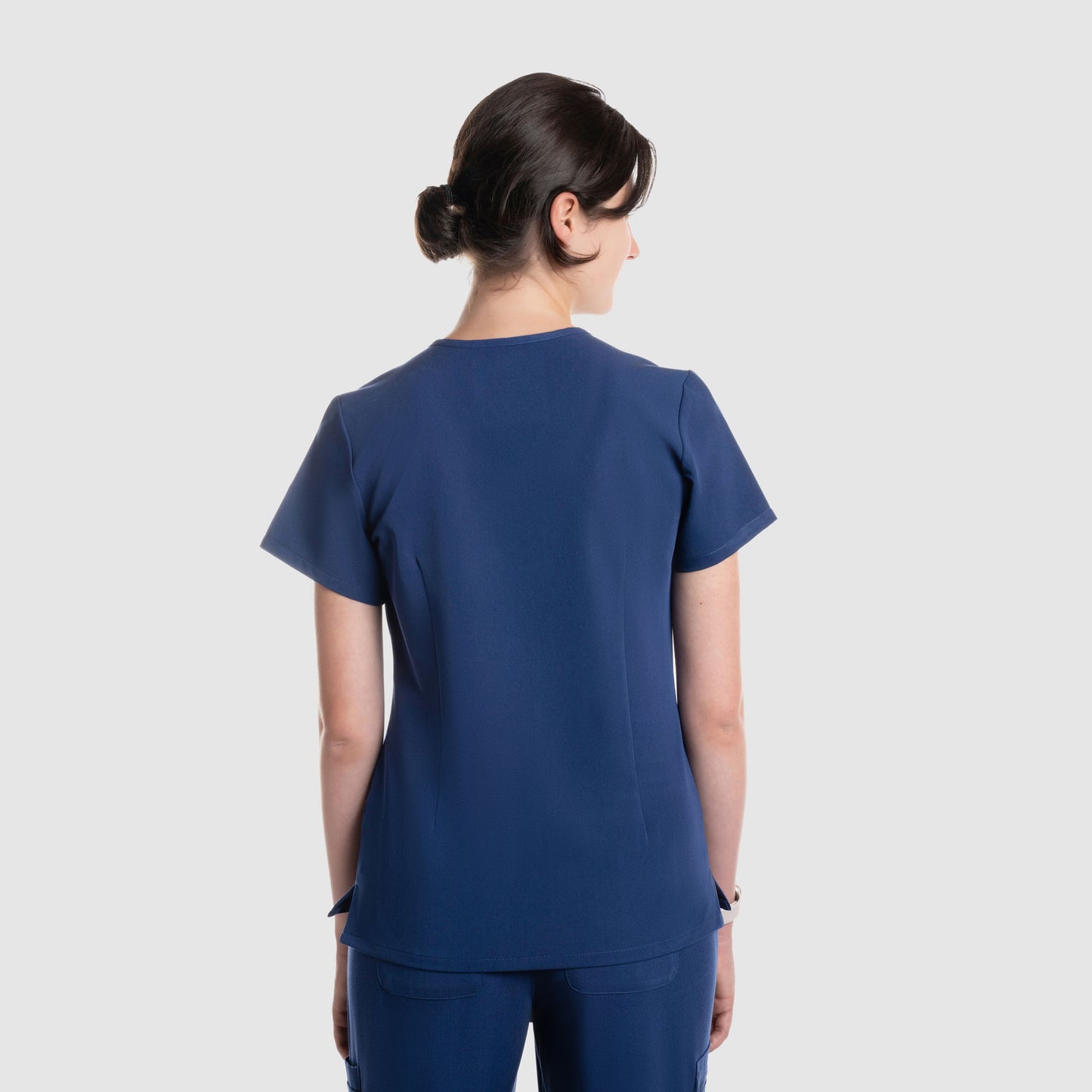 Mira Two Pocket Scrub Top Navy Blue