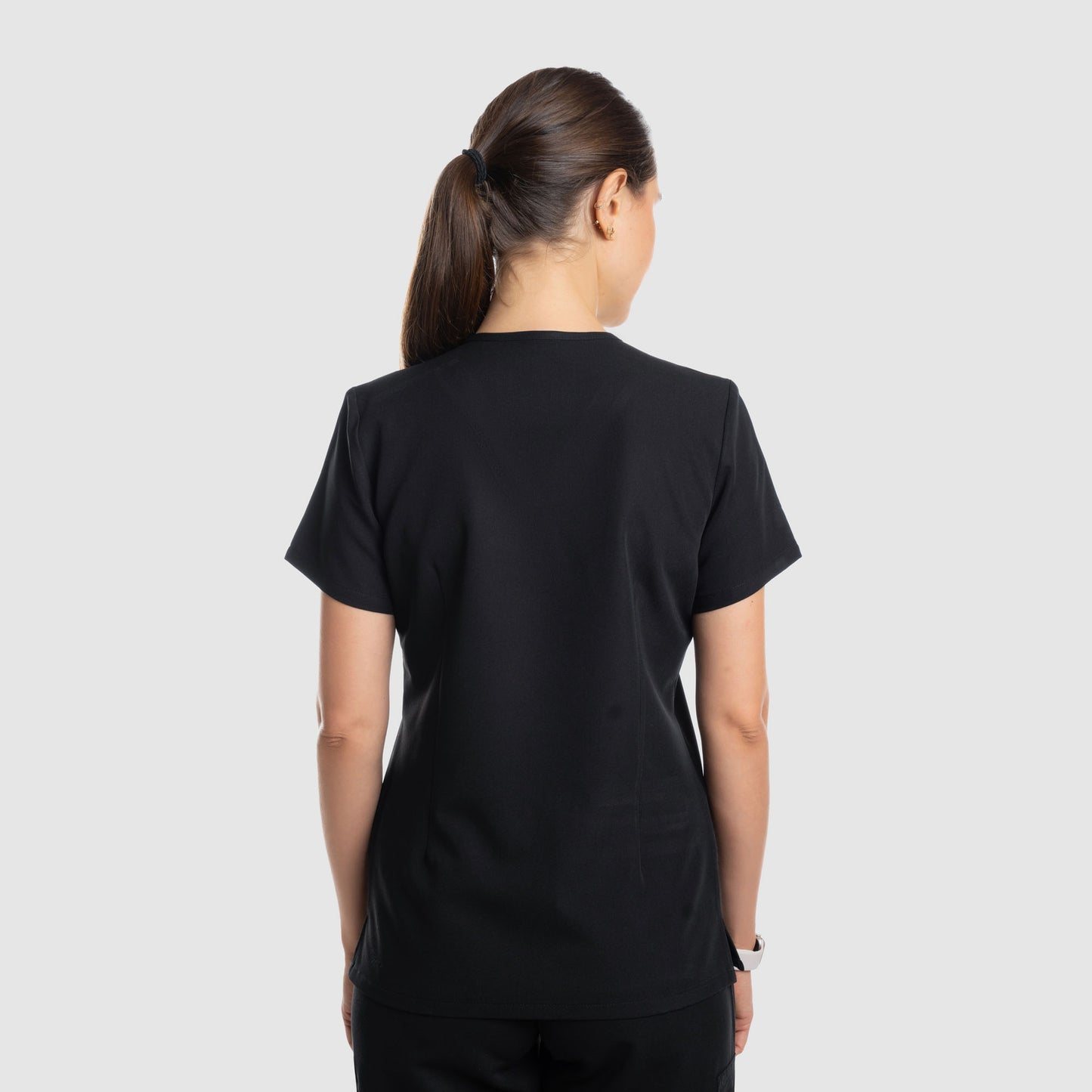 Mira Two Pocket Scrub Top Black