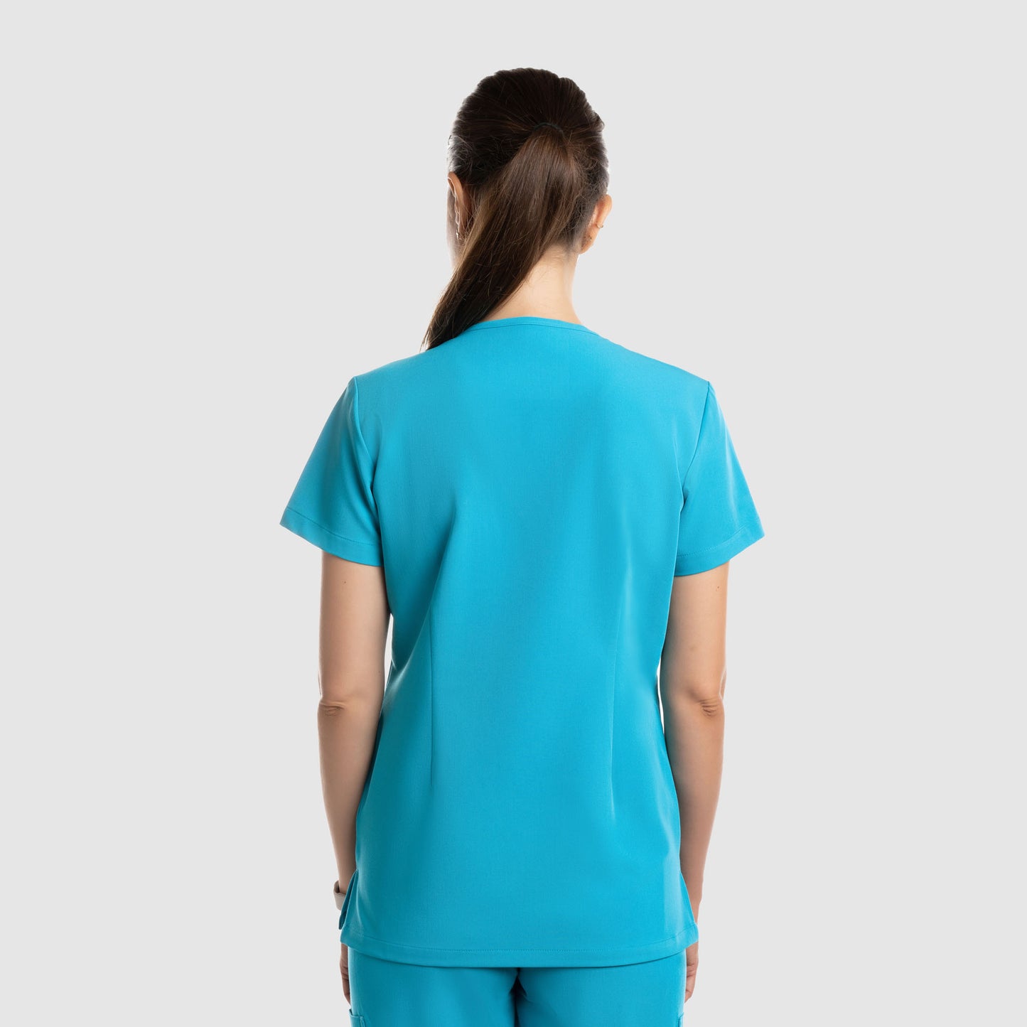 Amara One Pocket Scrub Top Teal Blue