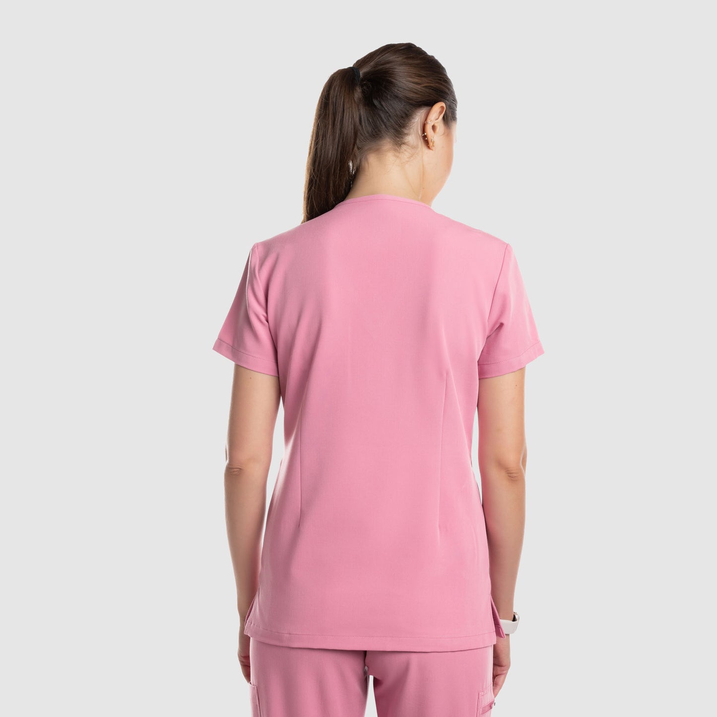 Nura Three Pocket Scrub Top Chalk Pink