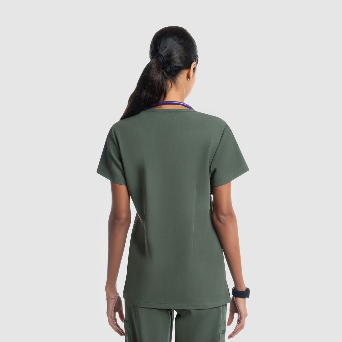 Amara One Pocket Scrub Top Olive