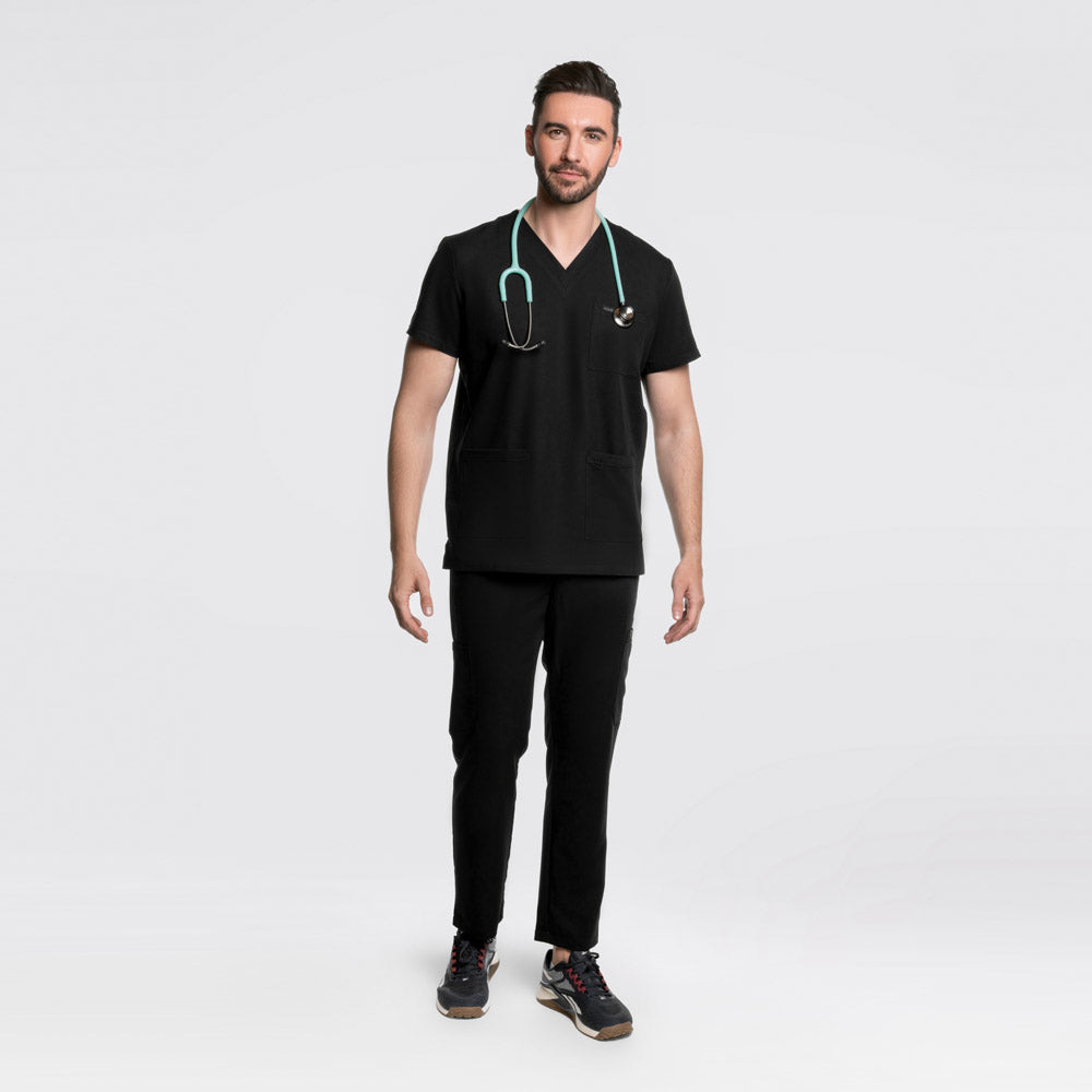 Kael Cargo Scrub Pants Black