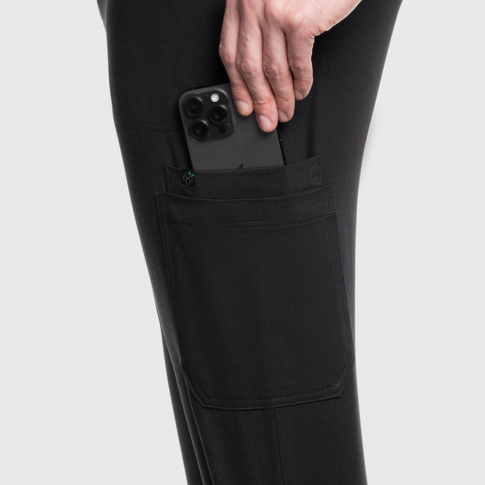 Kael Cargo Scrub Pants Black