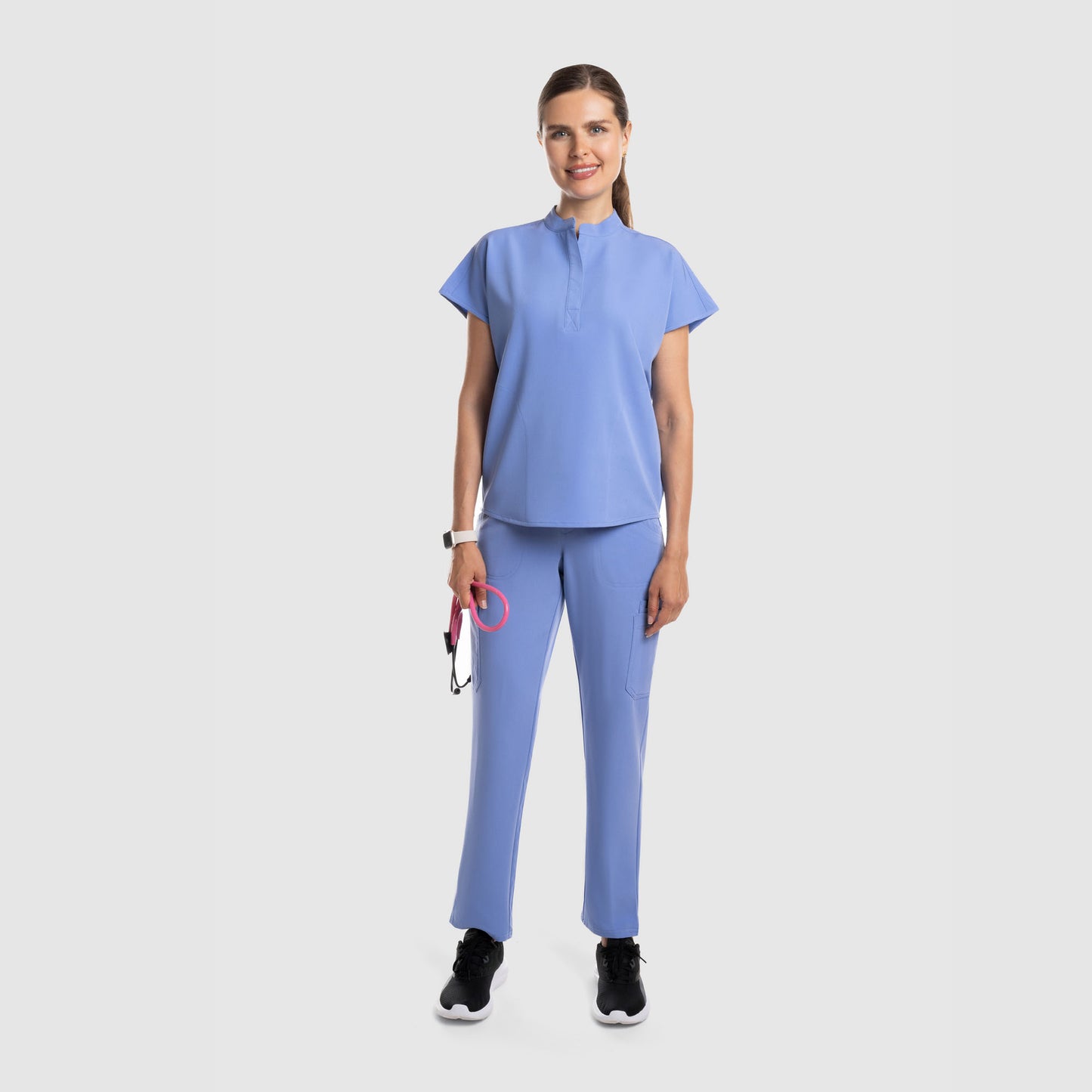 Luna Oversized Scrub Top Ceil Blue
