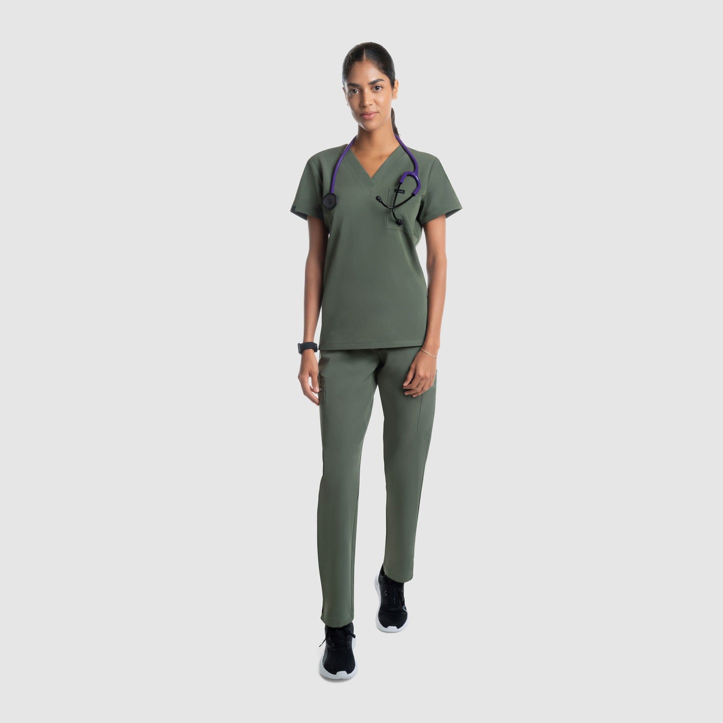 Amara One Pocket Scrub Top Olive