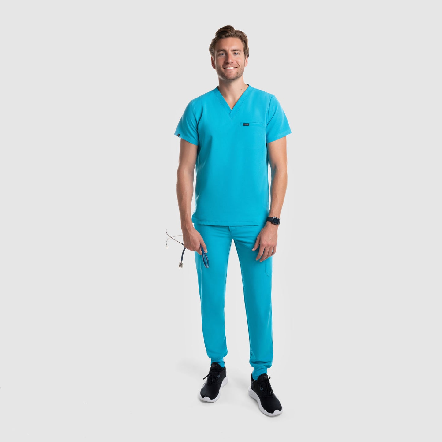Aven One Pocket Scrub Top Teal Blue