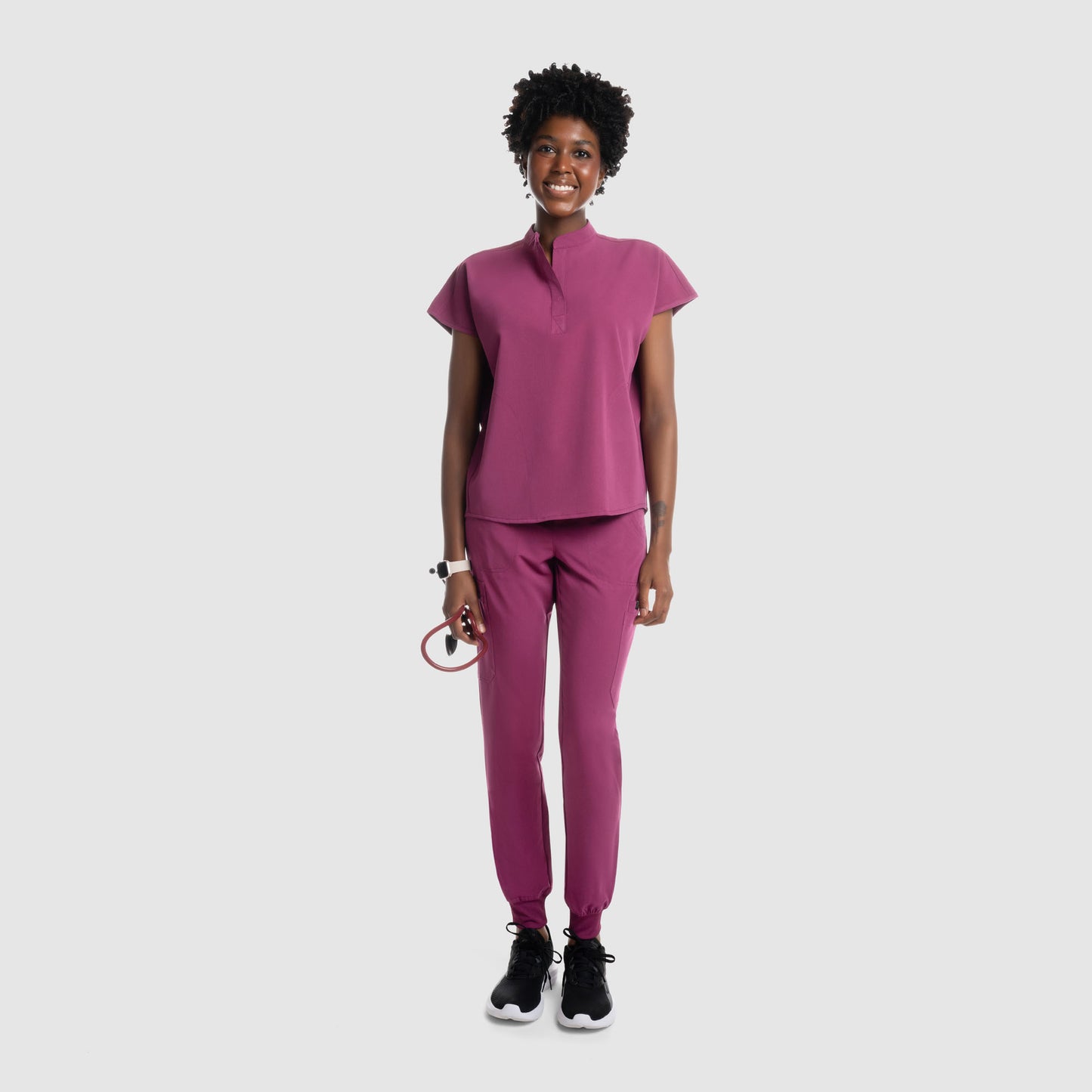 Luna Oversized Scrub Top Wine