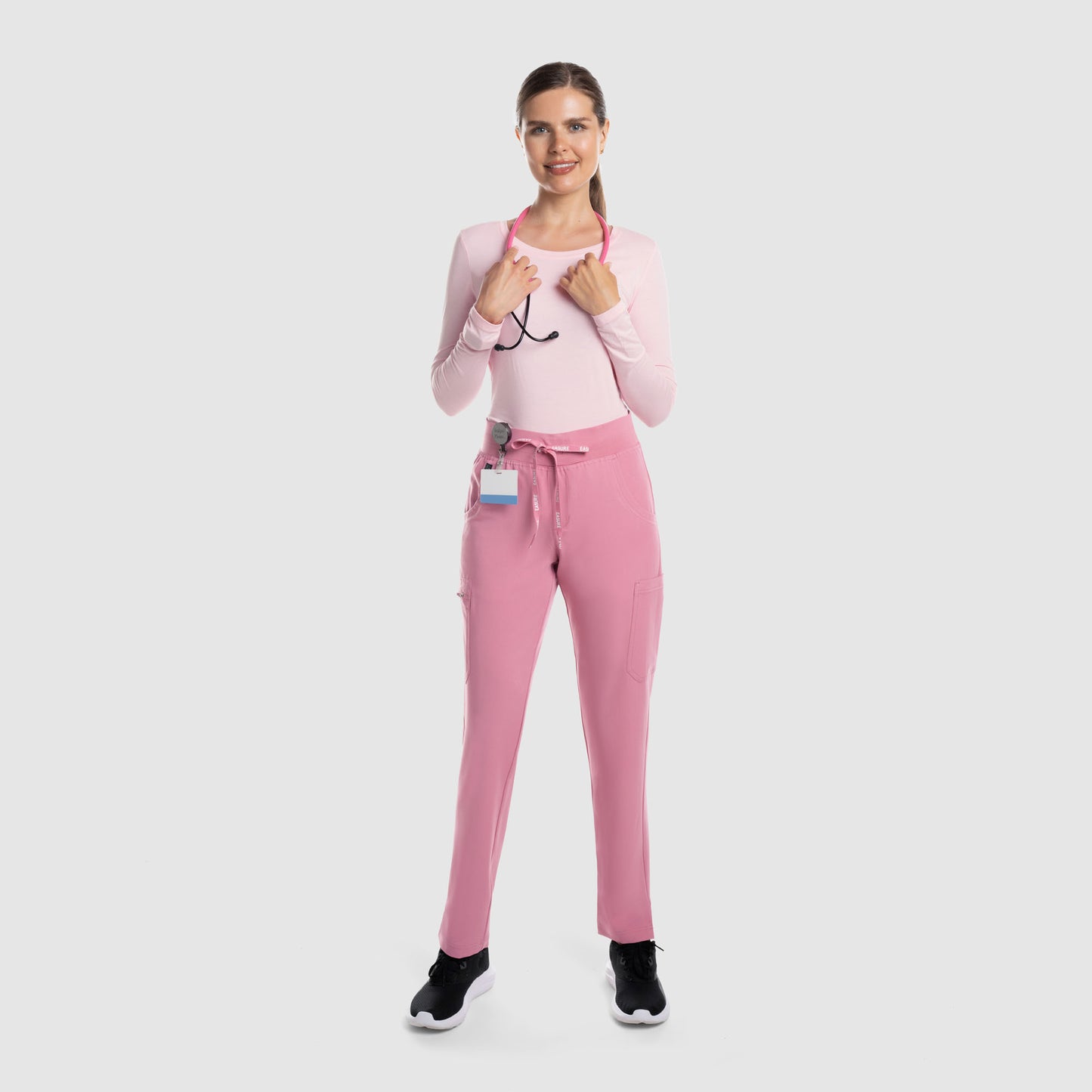 Selina Cargo Scrub Pants Chalk Pink