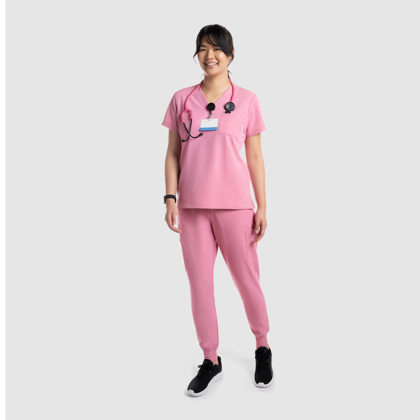 Amara One Pocket Scrub Top Chalk Pink