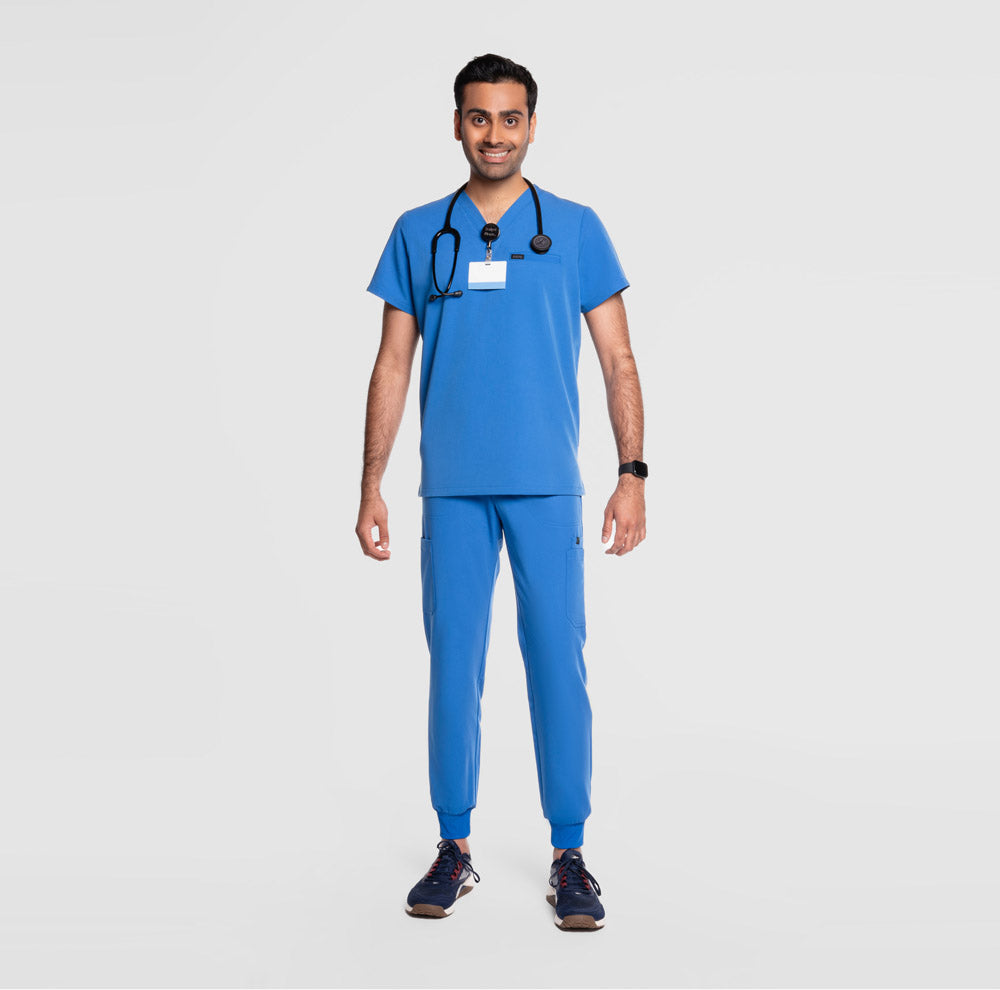 Aven One Pocket Scrub Top Royal Blue