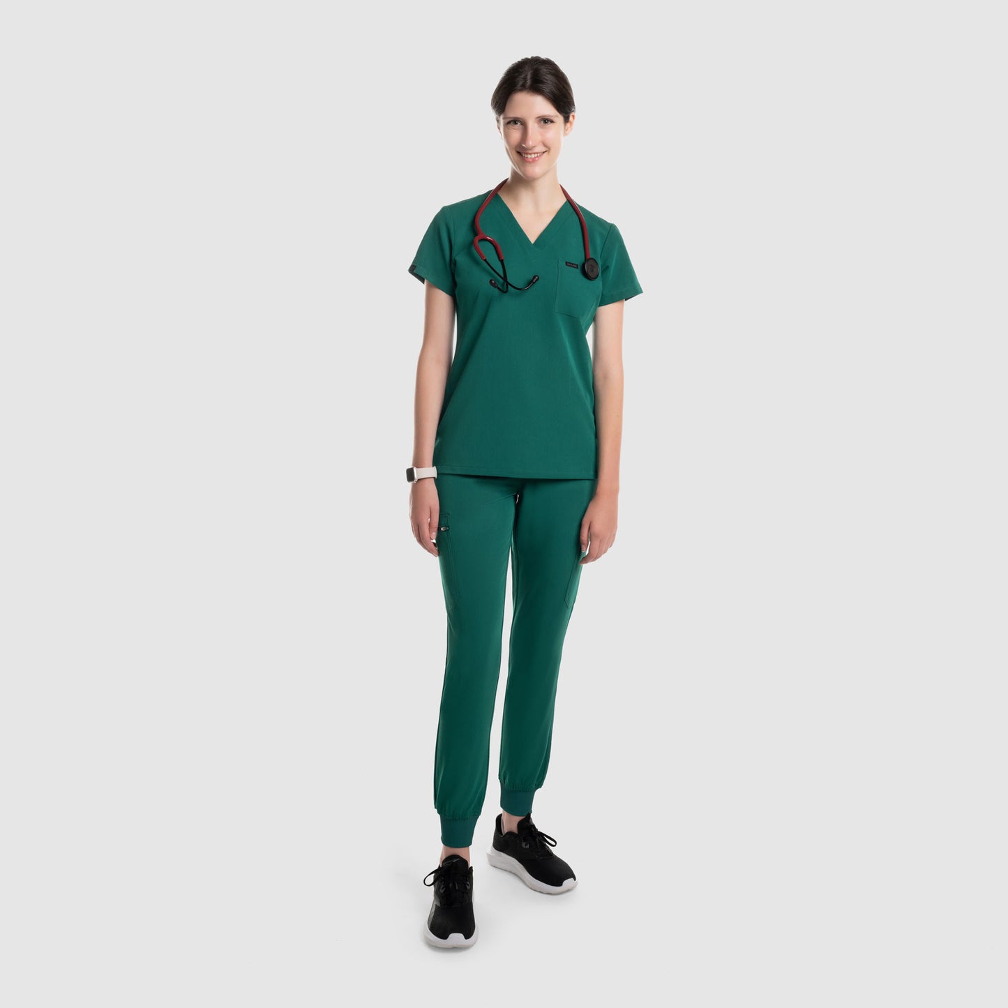 Amara One Pocket Scrub Top Hunter Green