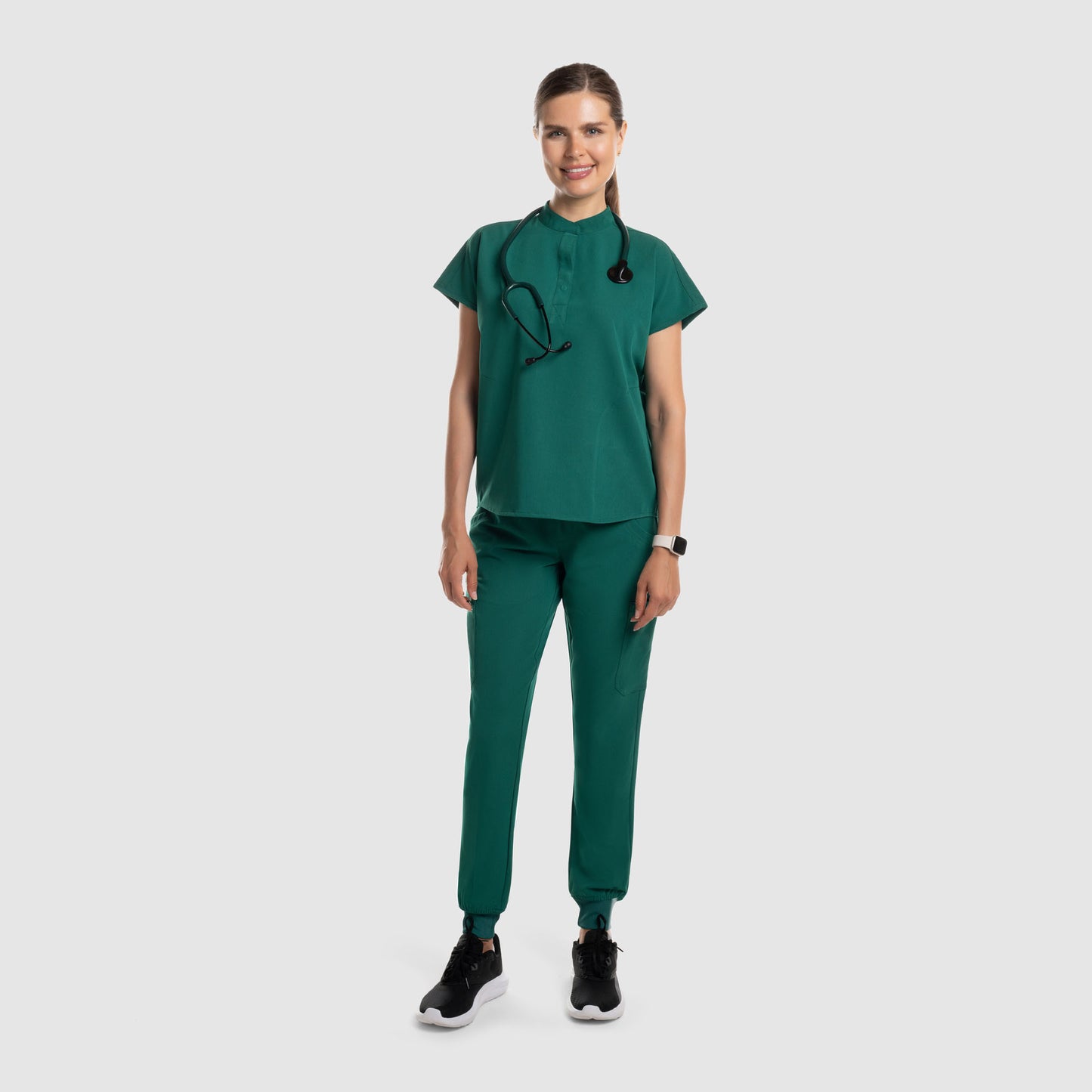 Luna Oversized Scrub Top Hunter Green