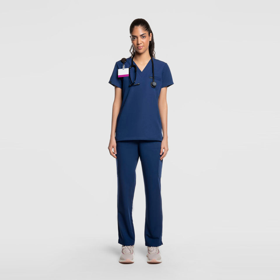 Three Pocket Scrub Top Navy Blue