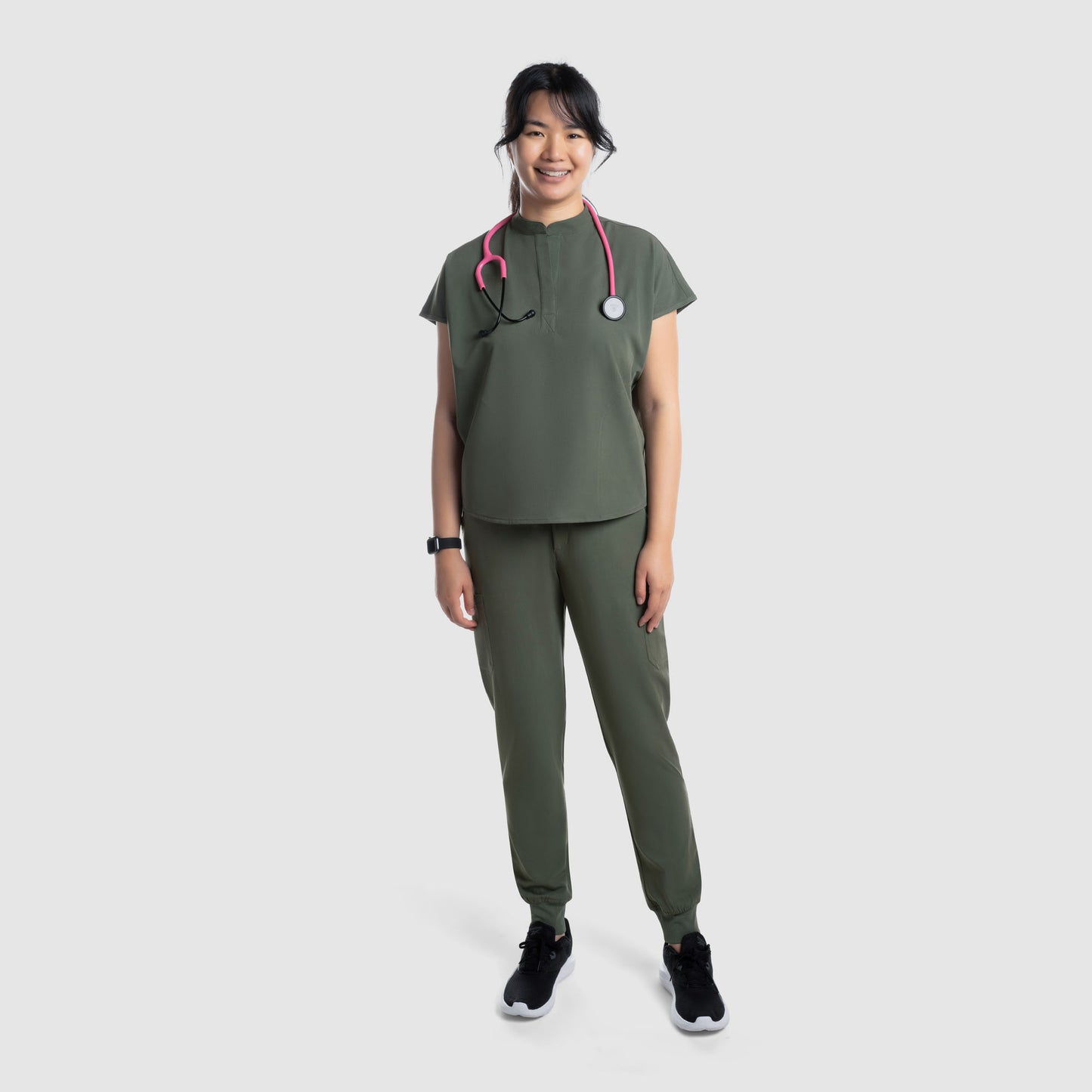 Luna Oversized Scrub Top Olive