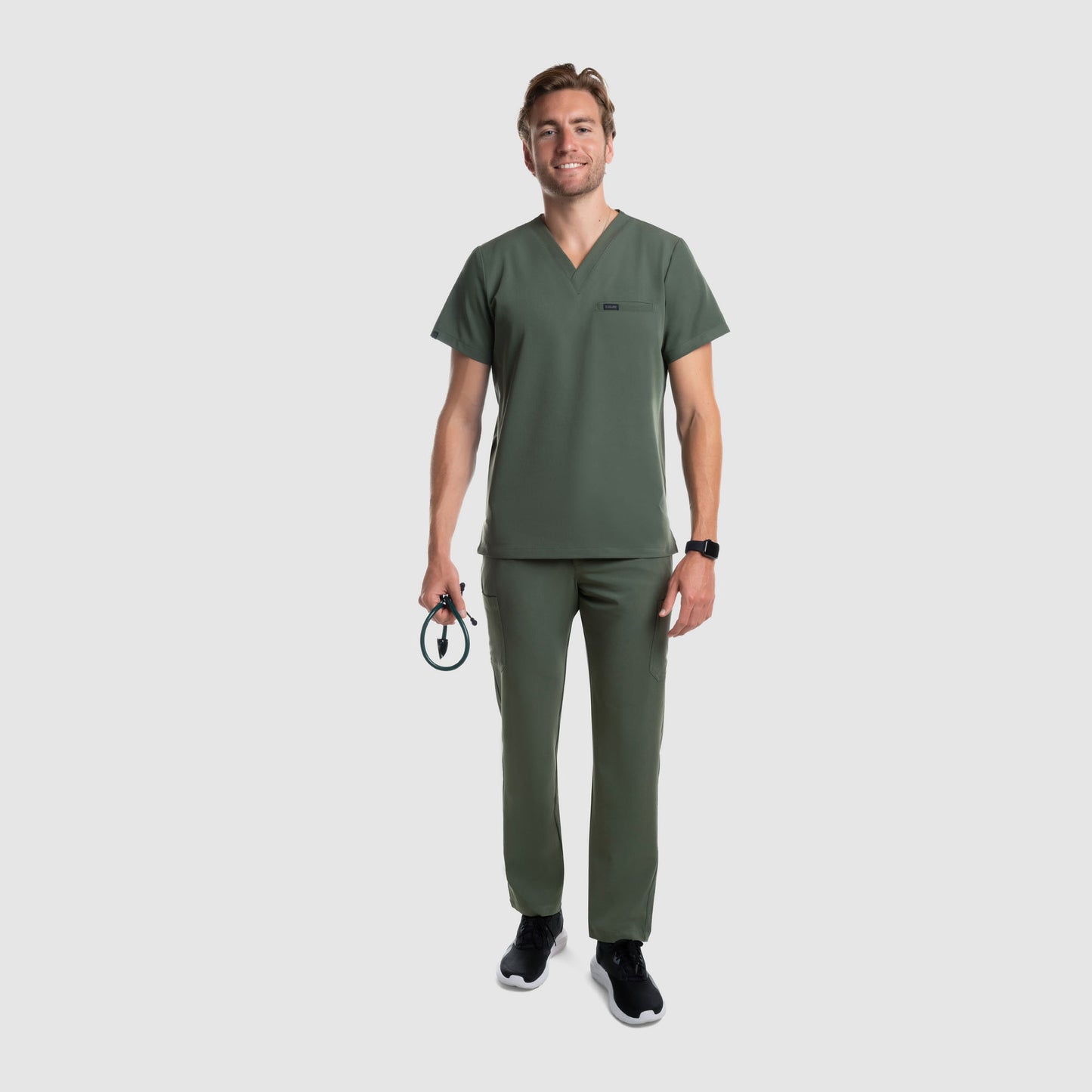 Aven One Pocket Scrub Top Olive