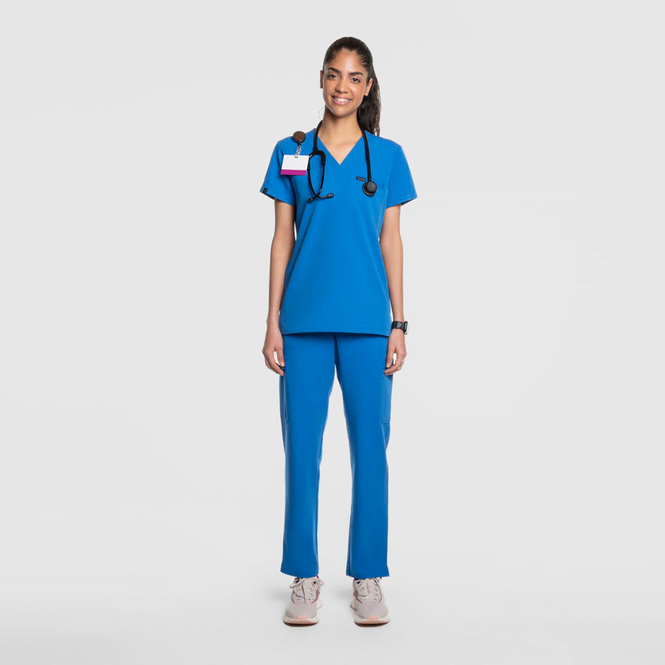 Three Pocket Scrub Top Royal Blue