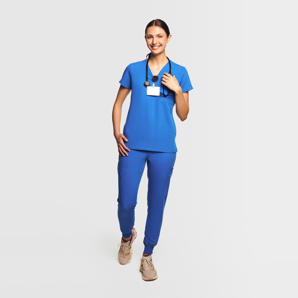 One Pocket Scrub Top Royal Blue