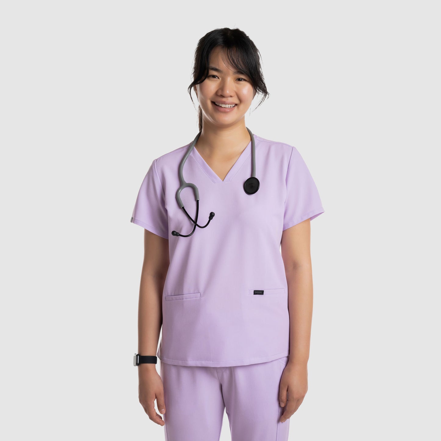 Mira Two Pocket Scrub Top Lavender