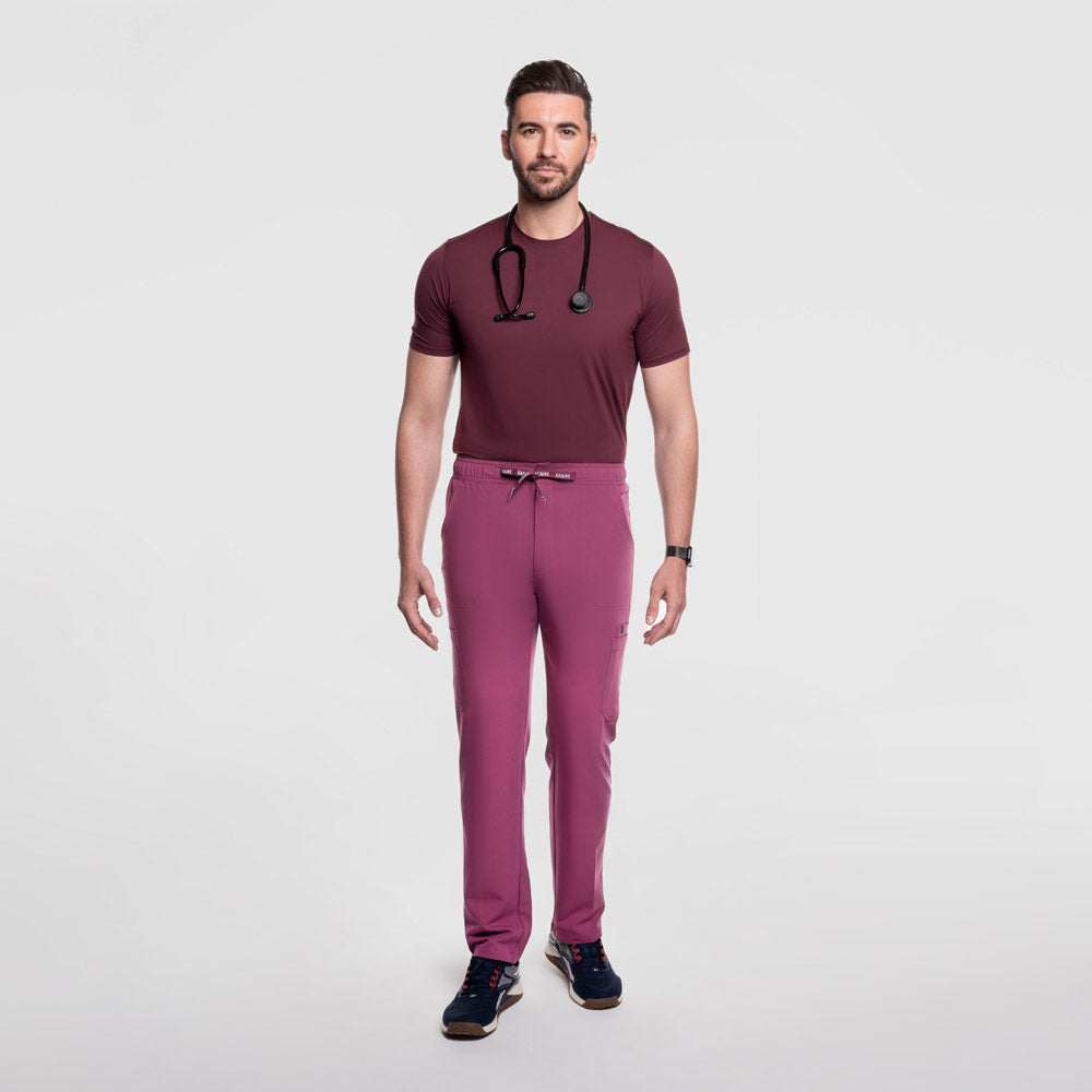 Kael Cargo Scrub Pants Wine