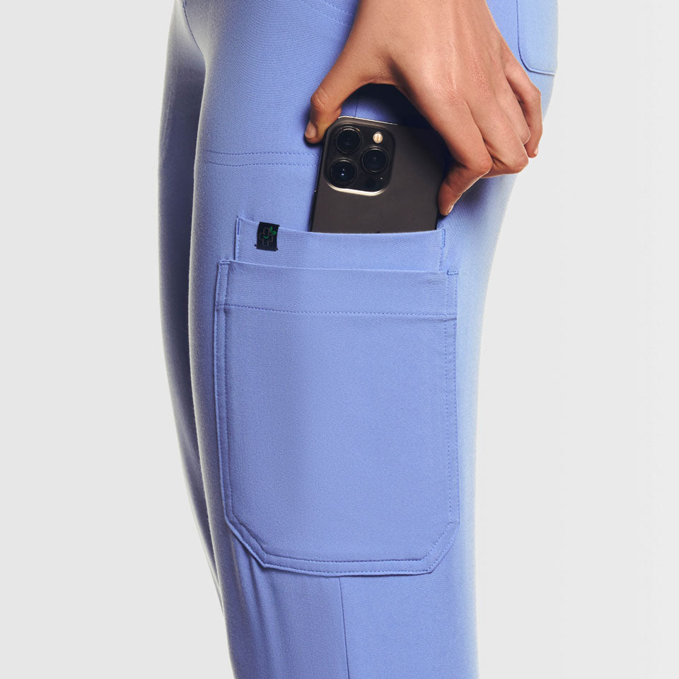 Selina Cargo Scrub Pants Ceil Blue