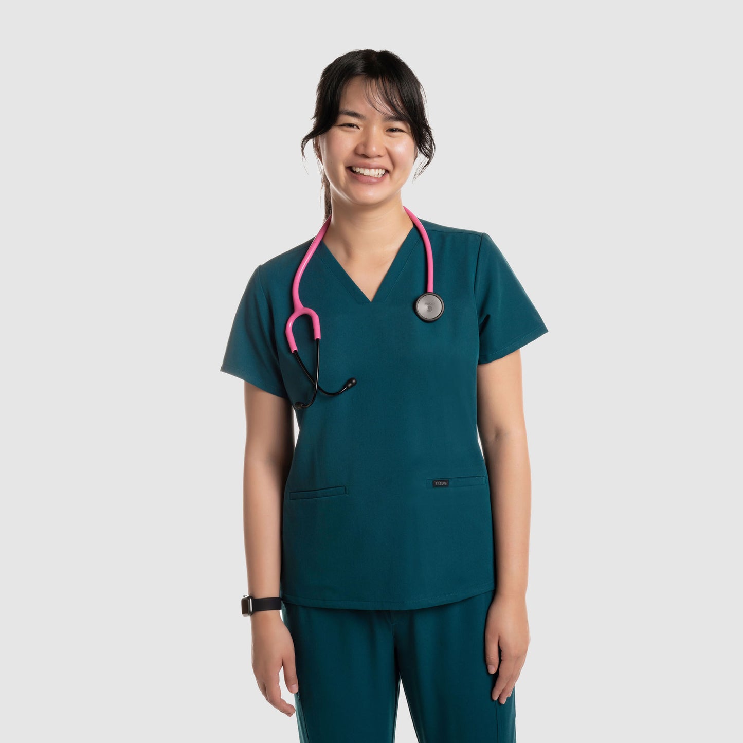 Mira Two Pocket Scrub Top Caribbean Blue