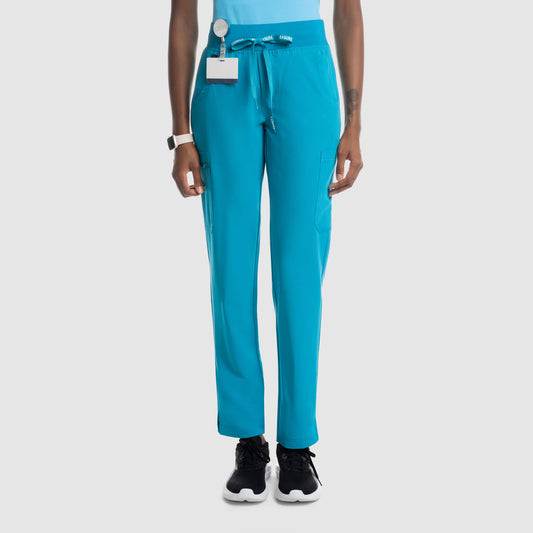 Selina Cargo Scrub Pants Teal Blue