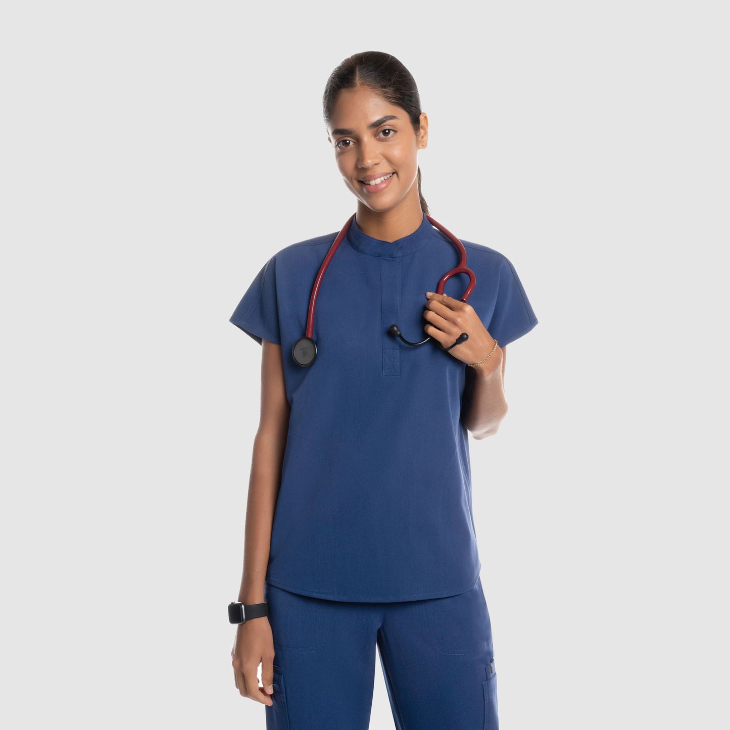 Luna Oversized Scrub Top Navy Blue