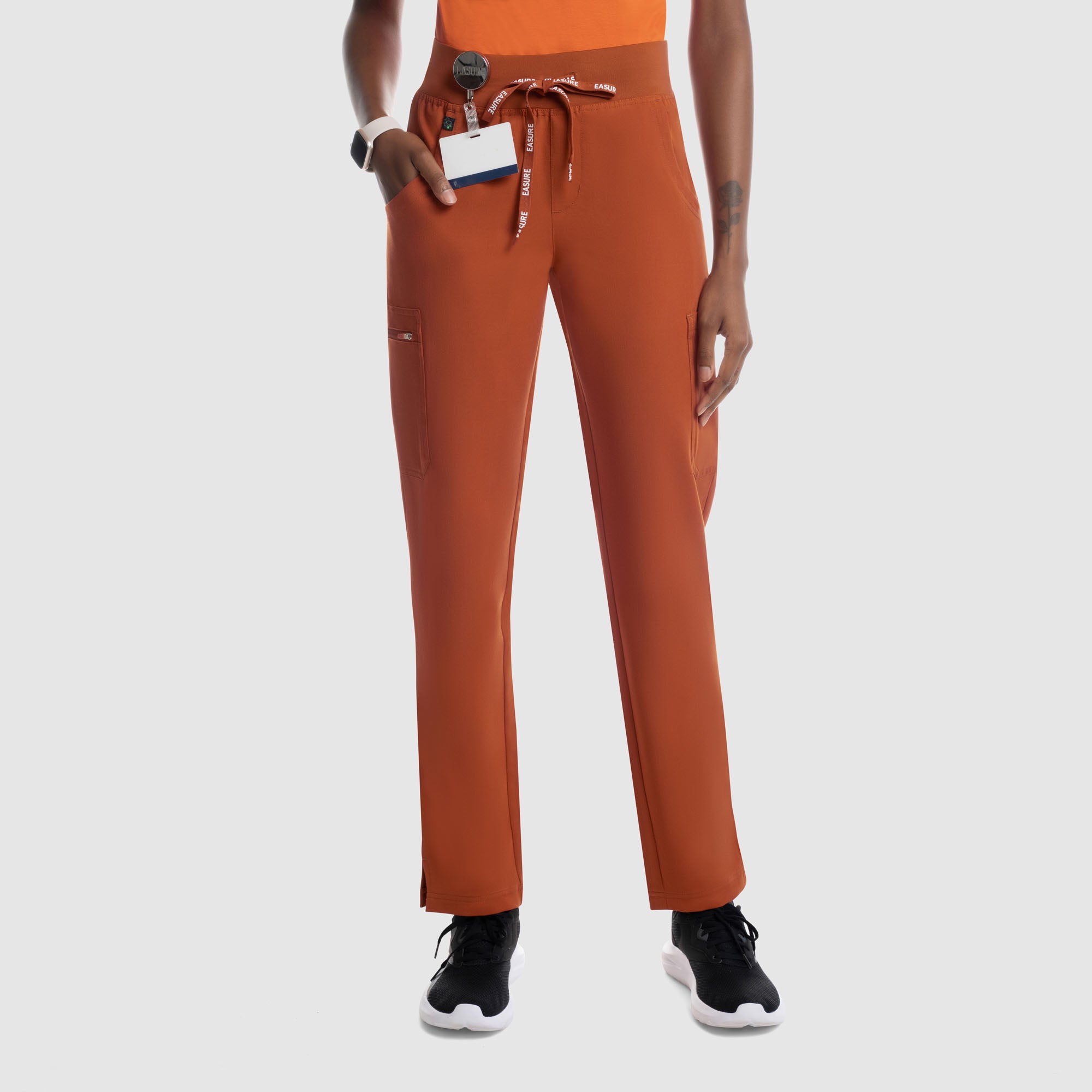 Selina Cargo Scrub Pants Burnt Orange