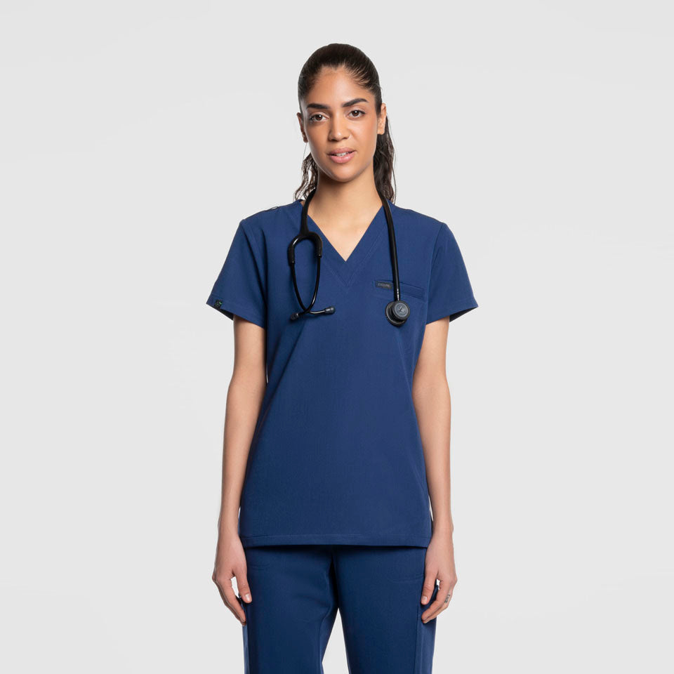 Three Pocket Scrub Top Navy Blue