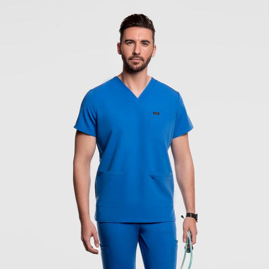 Three Pocket Scrub Top Royal Blue