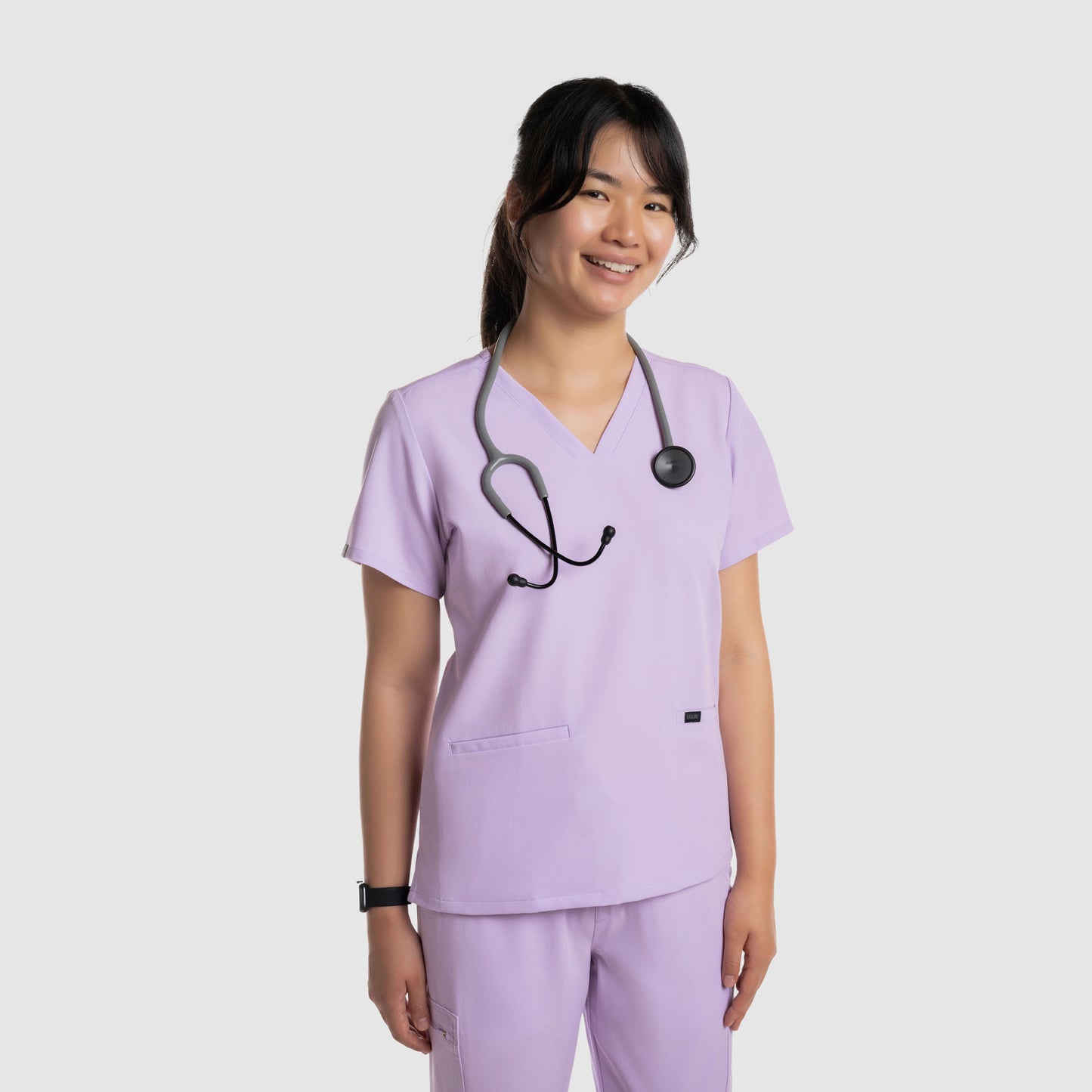 Mira Two Pocket Scrub Top Lavender