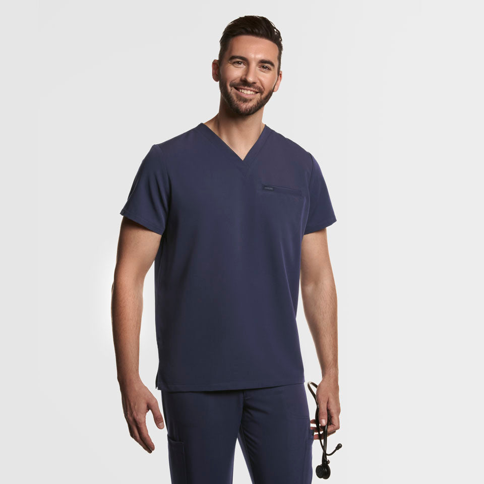 One Pocket Scrub Top Pewter