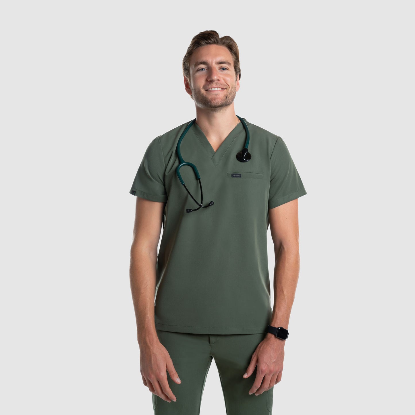 Aven One Pocket Scrub Top Olive