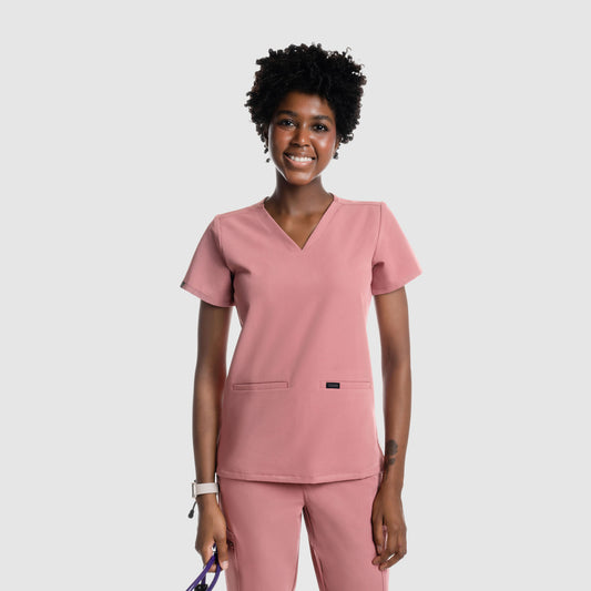 Mira Two Pocket Scrub Top Mauve