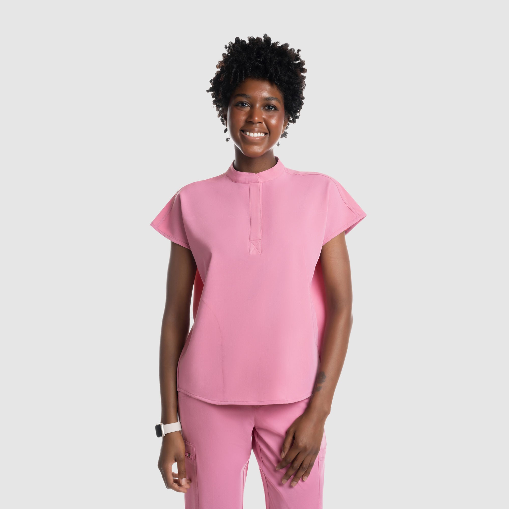 Luna Oversized Scrub Top Chalk Pink