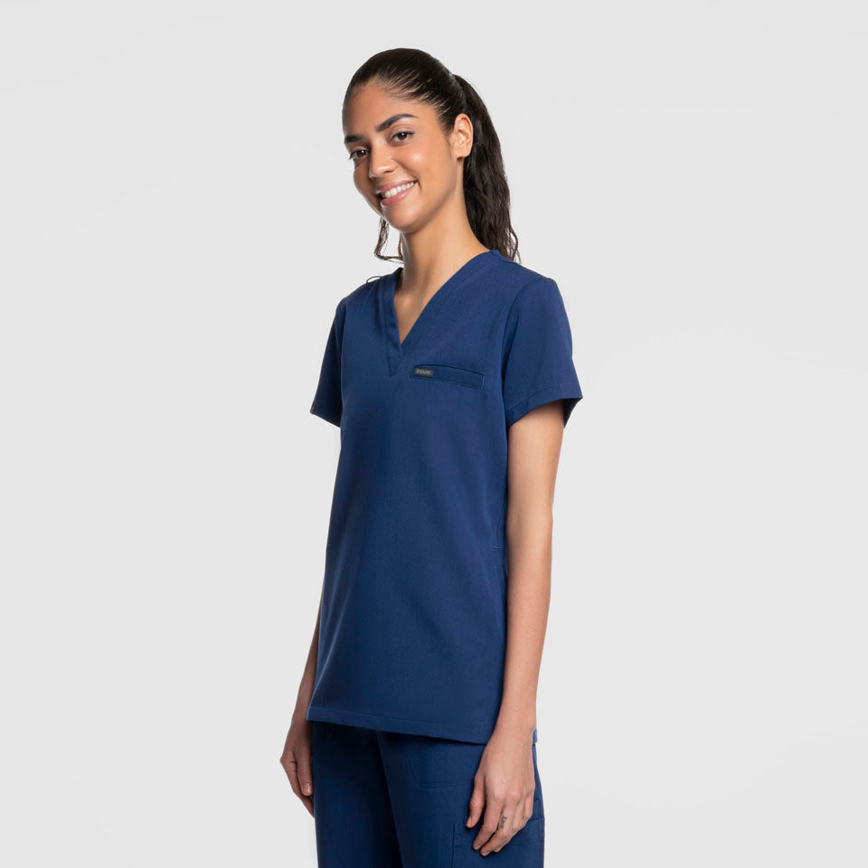 Three Pocket Scrub Top Navy Blue