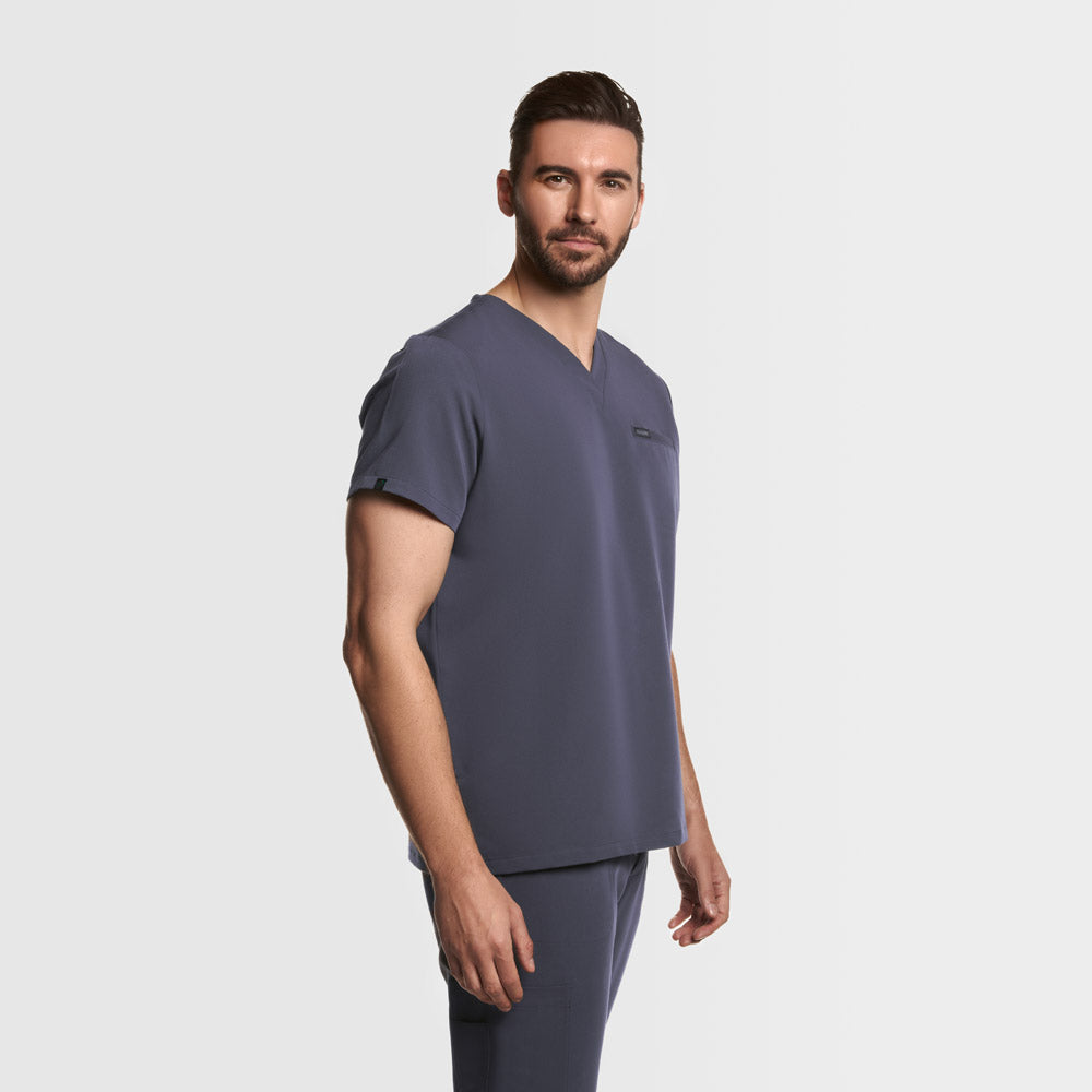 Aven One Pocket Scrub Top Pewter