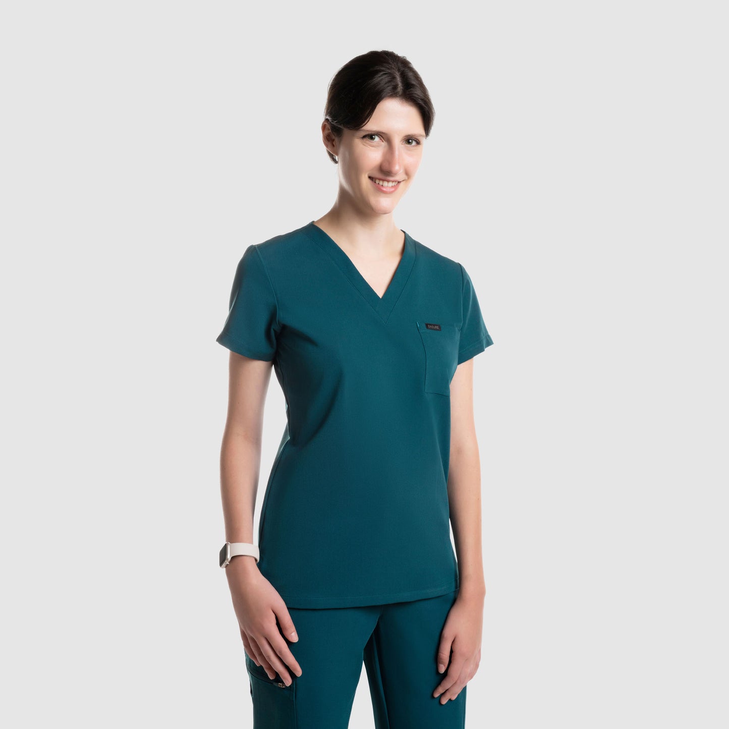 Amara One Pocket Scrub Top Caribbean Blue