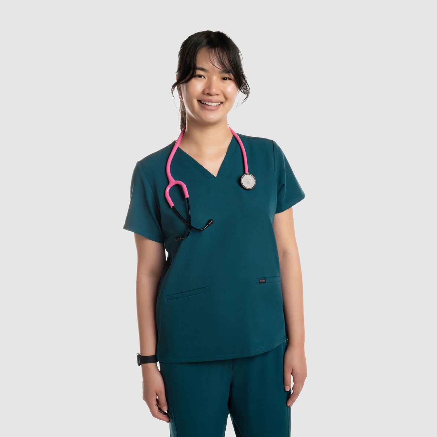 Mira Two Pocket Scrub Top Caribbean Blue