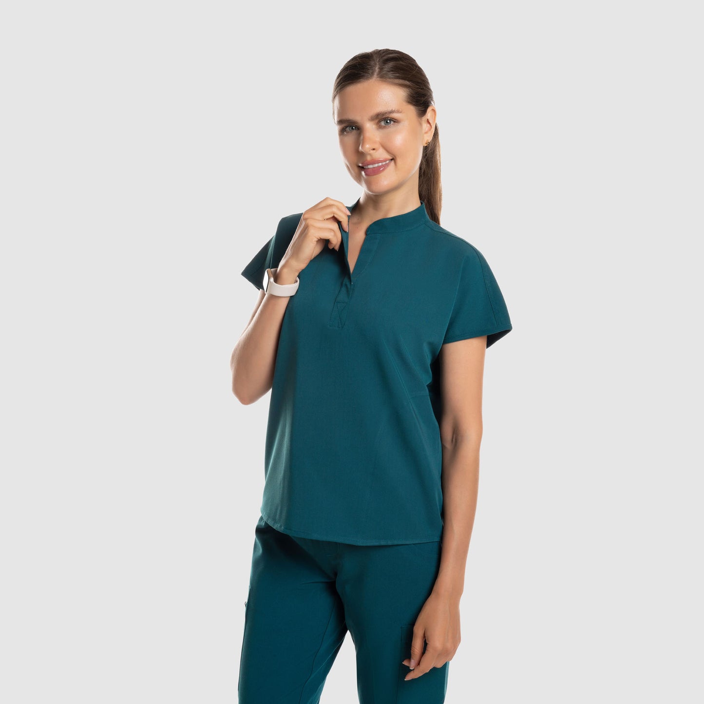Luna Oversized Scrub Top Caribbean Blue