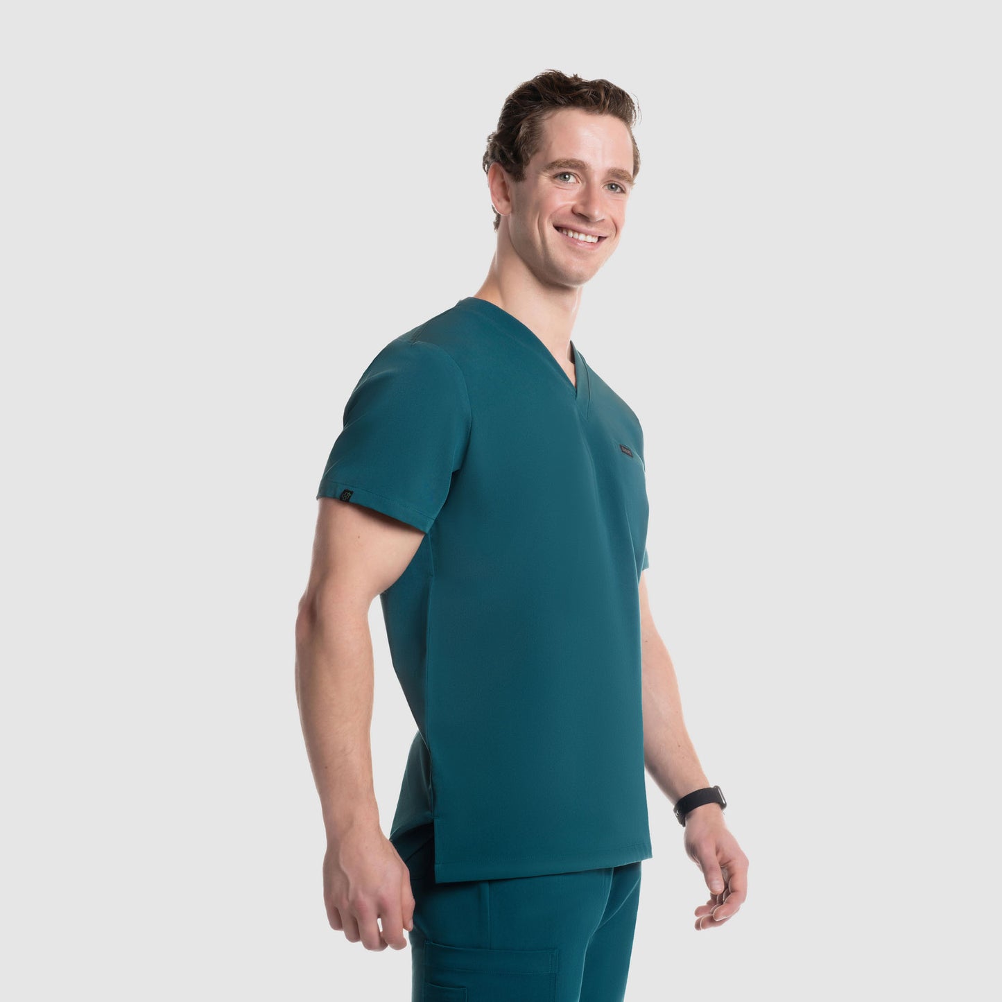 Aven One Pocket Scrub Top Caribbean Blue