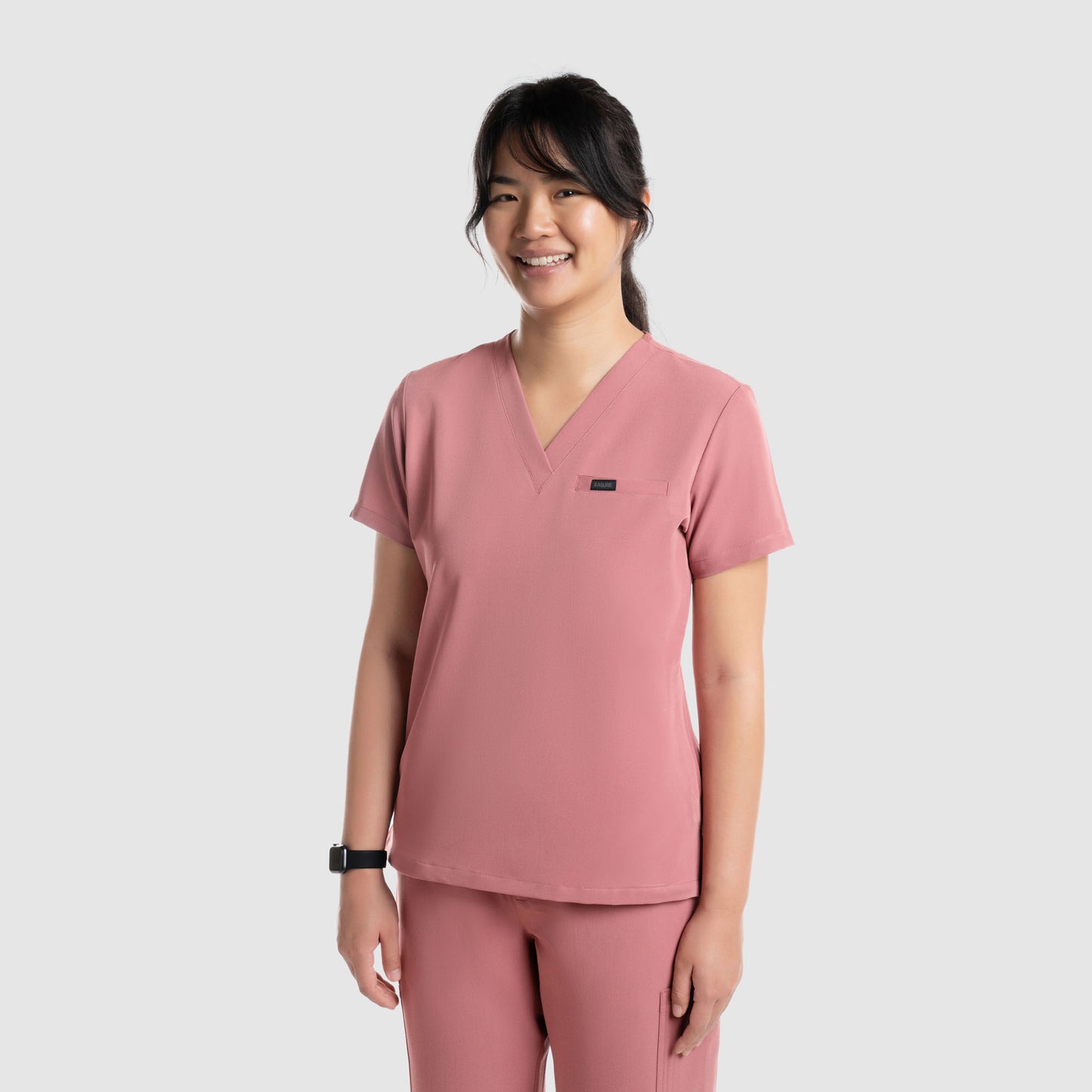 Nura Three Pocket Scrub Top Mauve